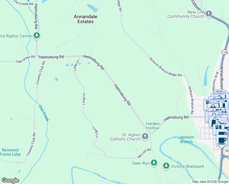 map of restaurants, bars, coffee shops, grocery stores, and more near 994 Helmsburg Road in Nashville