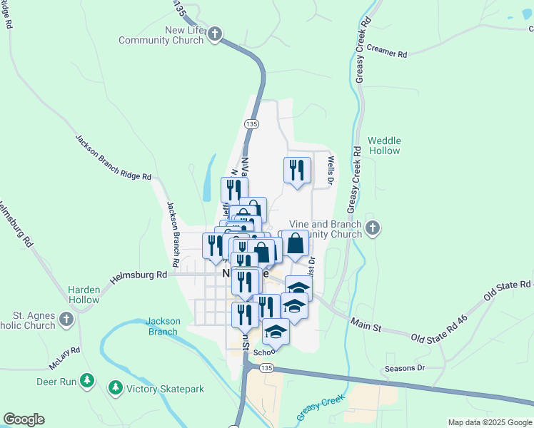 map of restaurants, bars, coffee shops, grocery stores, and more near 225 Locust Lane in Nashville