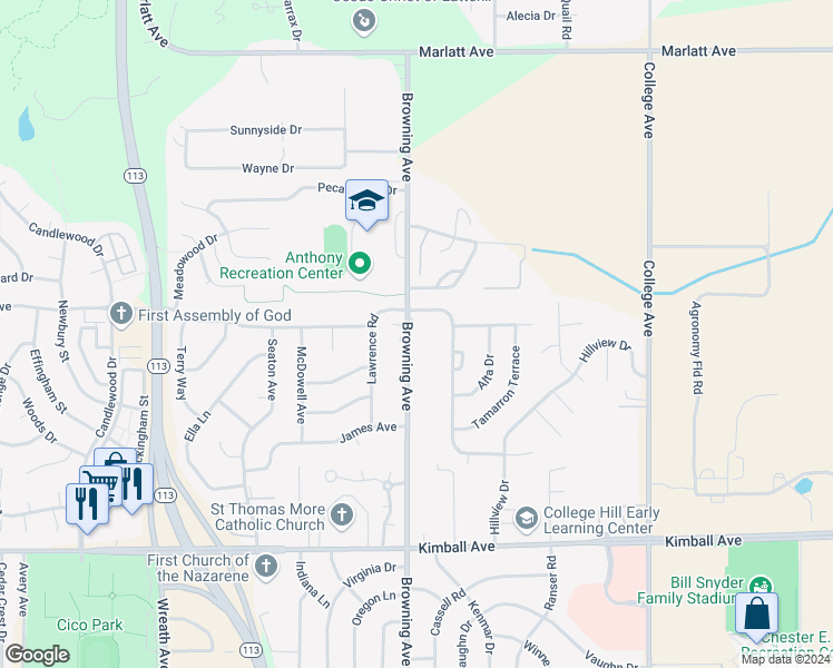 map of restaurants, bars, coffee shops, grocery stores, and more near 2229 Browning Ave in Manhattan