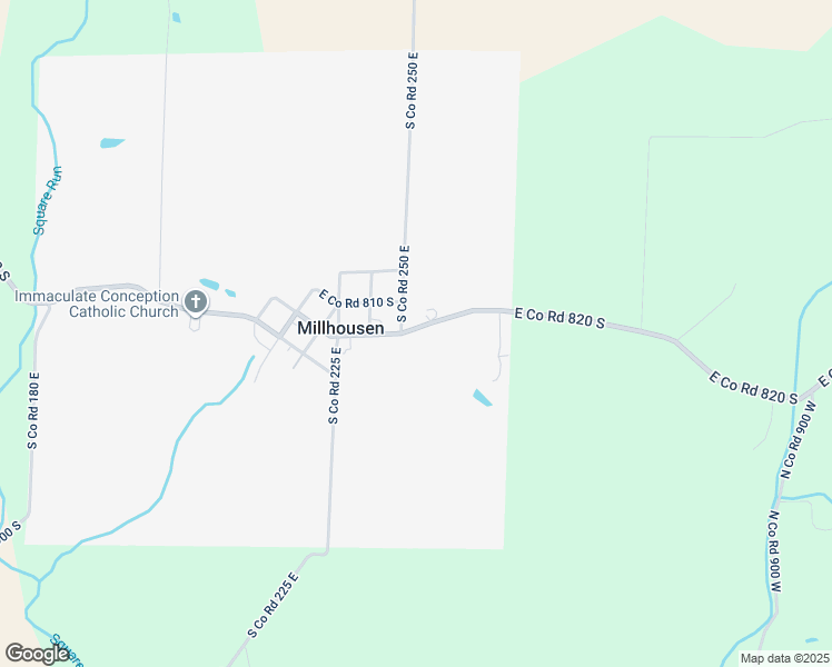 map of restaurants, bars, coffee shops, grocery stores, and more near 2533 East County Road 820 South in Greensburg