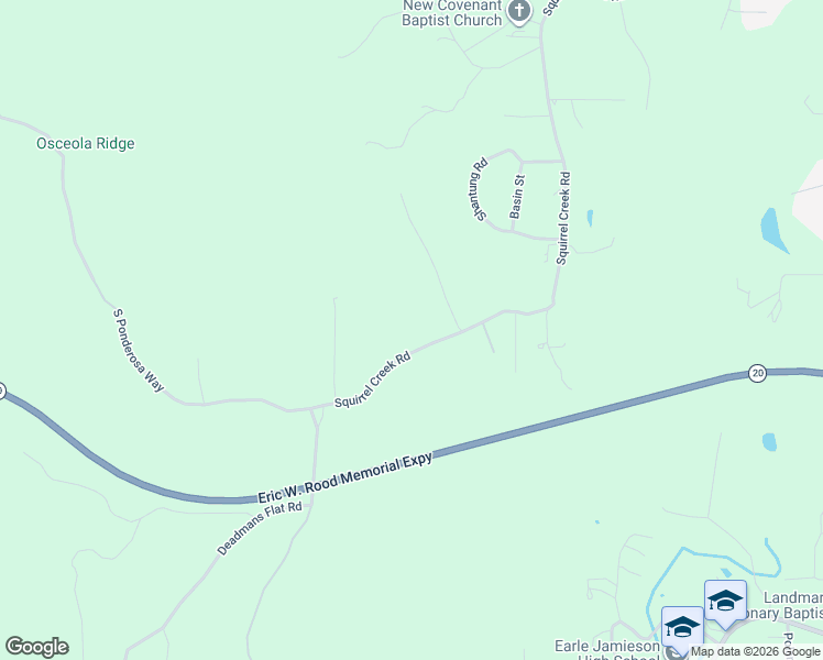 map of restaurants, bars, coffee shops, grocery stores, and more near 13500 Squirrel Creek Road in Grass Valley
