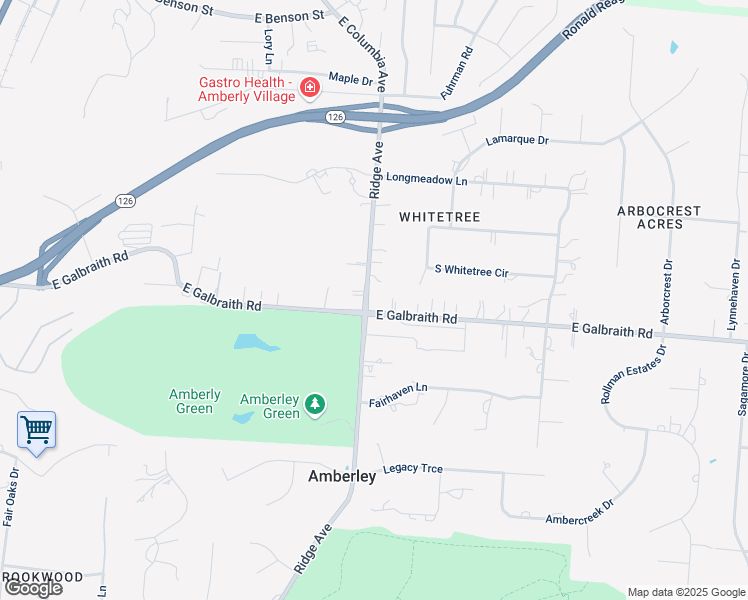 map of restaurants, bars, coffee shops, grocery stores, and more near 3100 East Galbraith Road in Cincinnati