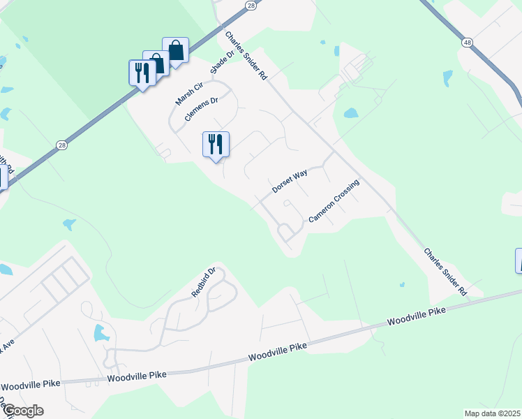 map of restaurants, bars, coffee shops, grocery stores, and more near 3010 Abby Way in Loveland