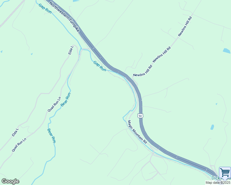 map of restaurants, bars, coffee shops, grocery stores, and more near 4027 Northwestern Turnpike in Winchester