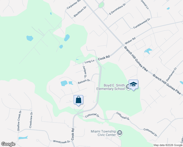 map of restaurants, bars, coffee shops, grocery stores, and more near 6006 Rosetree Court in Milford
