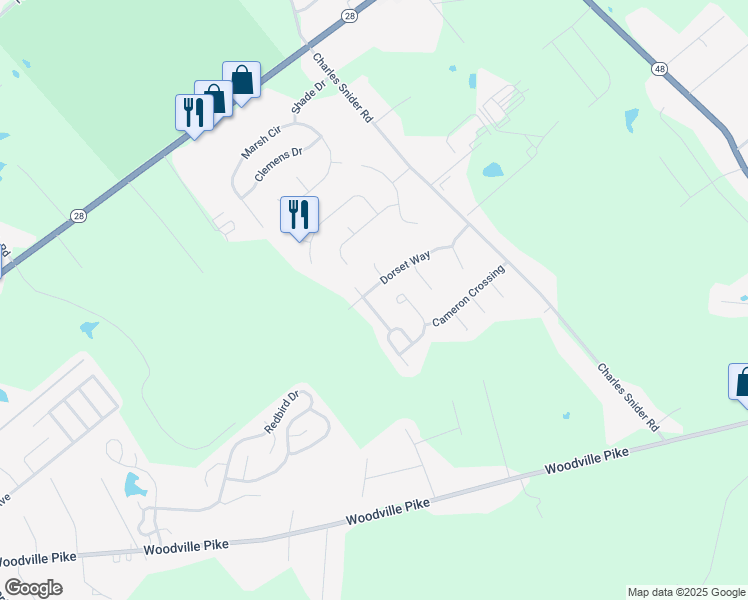 map of restaurants, bars, coffee shops, grocery stores, and more near 3009 Abby Way in Loveland