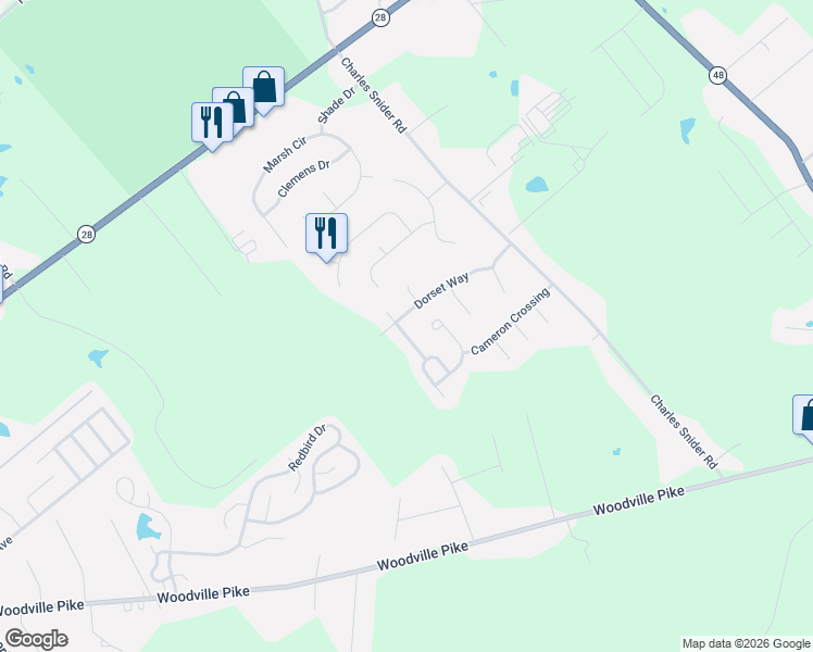 map of restaurants, bars, coffee shops, grocery stores, and more near 3009 Abby Way in Loveland