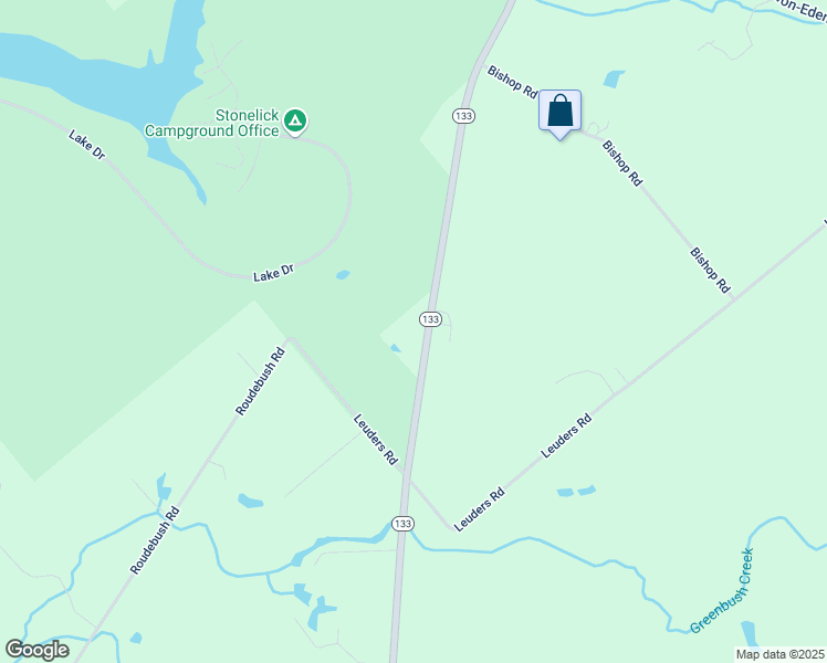 map of restaurants, bars, coffee shops, grocery stores, and more near 6315 Ohio 133 in Goshen