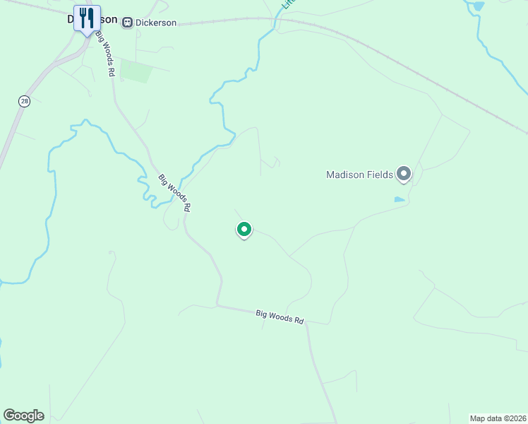 map of restaurants, bars, coffee shops, grocery stores, and more near 21351 Big Woods Road in Dickerson