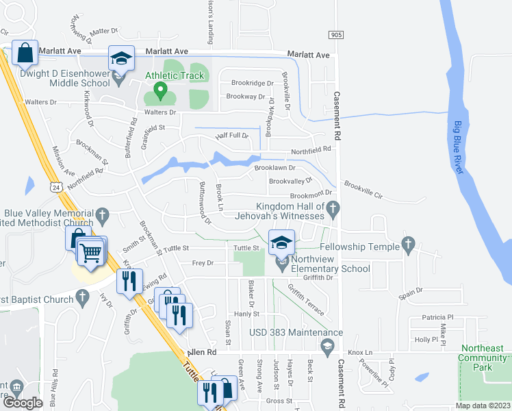 map of restaurants, bars, coffee shops, grocery stores, and more near 430 Butterfield Road in Manhattan