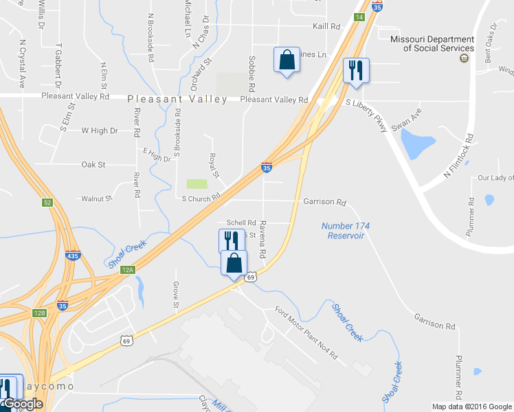 map of restaurants, bars, coffee shops, grocery stores, and more near 8221 Pence Road in Pleasant Valley