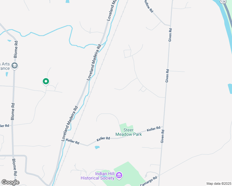 map of restaurants, bars, coffee shops, grocery stores, and more near 8500 Bluecut Lane in Cincinnati