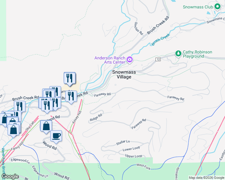 map of restaurants, bars, coffee shops, grocery stores, and more near 227 Free Silver Court in Aspen