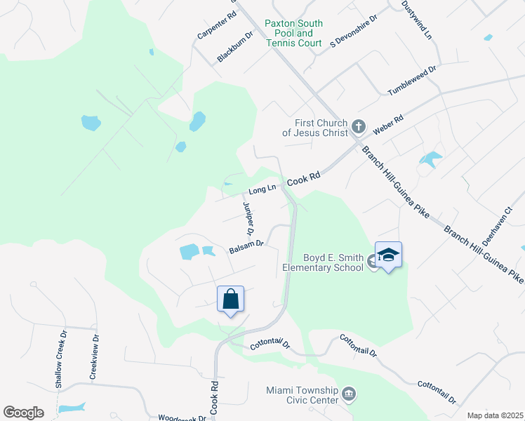 map of restaurants, bars, coffee shops, grocery stores, and more near 6006 Rosetree Court in Milford