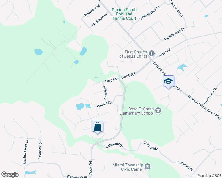 map of restaurants, bars, coffee shops, grocery stores, and more near 6006 Rosetree Court in Milford