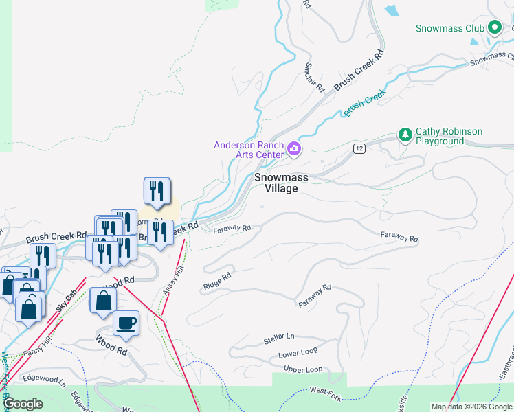 map of restaurants, bars, coffee shops, grocery stores, and more near 227 Free Silver Court in Aspen