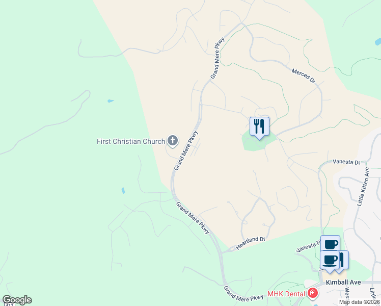 map of restaurants, bars, coffee shops, grocery stores, and more near 2926 Champions Circle in Manhattan