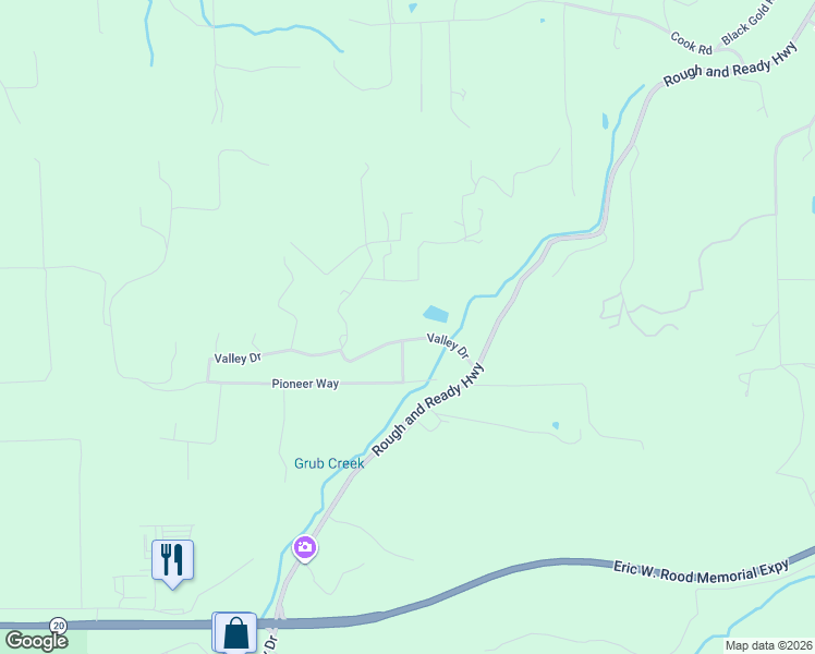 map of restaurants, bars, coffee shops, grocery stores, and more near 10185 Valley Drive in Rough and Ready