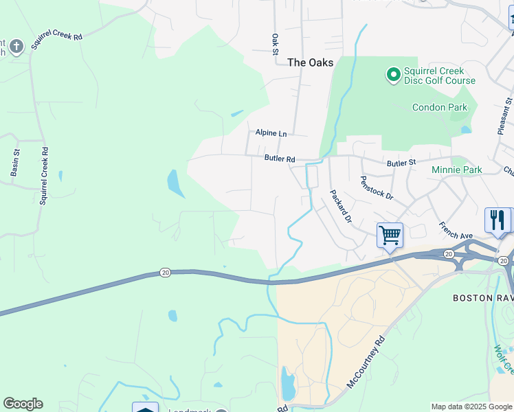 map of restaurants, bars, coffee shops, grocery stores, and more near 10981 Glen Meadow Drive in Grass Valley