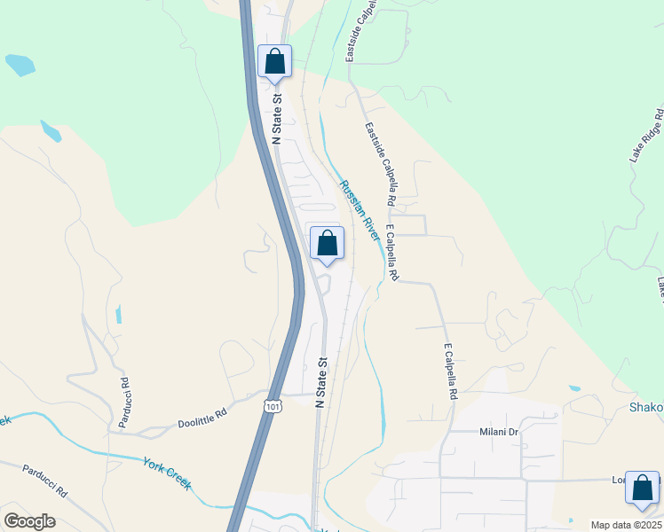 map of restaurants, bars, coffee shops, grocery stores, and more near in Mendocino County