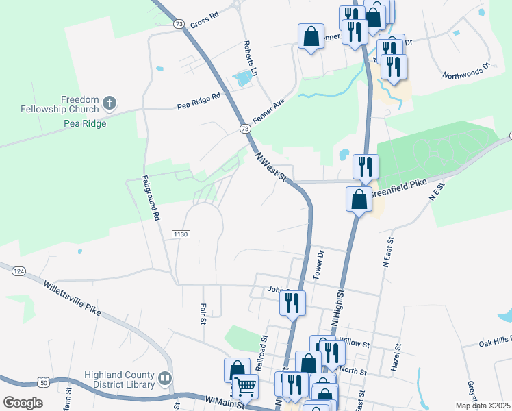 map of restaurants, bars, coffee shops, grocery stores, and more near 807 Treewood Drive in Hillsboro
