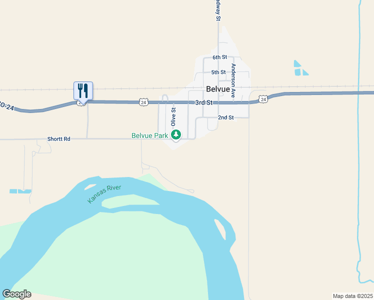 map of restaurants, bars, coffee shops, grocery stores, and more near 611 Shortt Road in Belvue
