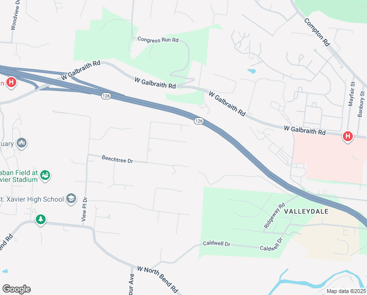 map of restaurants, bars, coffee shops, grocery stores, and more near 401 Deanview Drive in Cincinnati