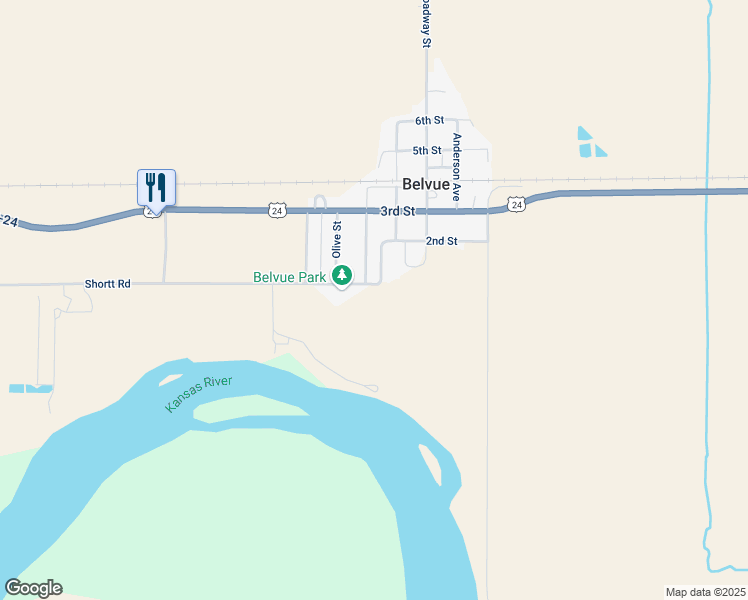 map of restaurants, bars, coffee shops, grocery stores, and more near 611 Shortt Road in Belvue