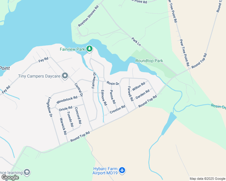 map of restaurants, bars, coffee shops, grocery stores, and more near 122 Parma Road in Chestertown
