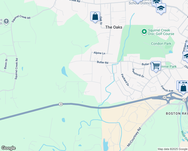map of restaurants, bars, coffee shops, grocery stores, and more near 10981 Glen Meadow Drive in Grass Valley