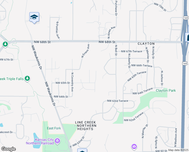 map of restaurants, bars, coffee shops, grocery stores, and more near 6508 North Delta Avenue in Kansas City