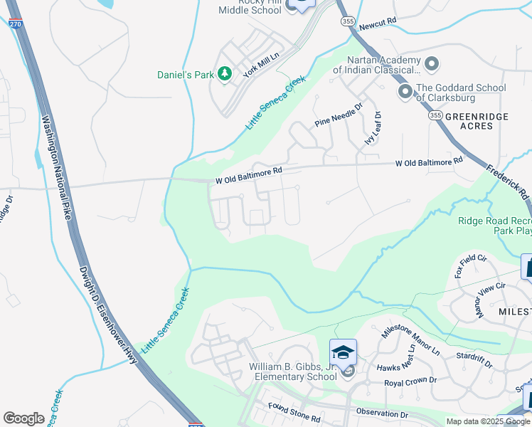 map of restaurants, bars, coffee shops, grocery stores, and more near 12815 Ethel Rose Way in Boyds