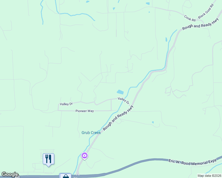 map of restaurants, bars, coffee shops, grocery stores, and more near 10185 Valley Drive in Rough and Ready