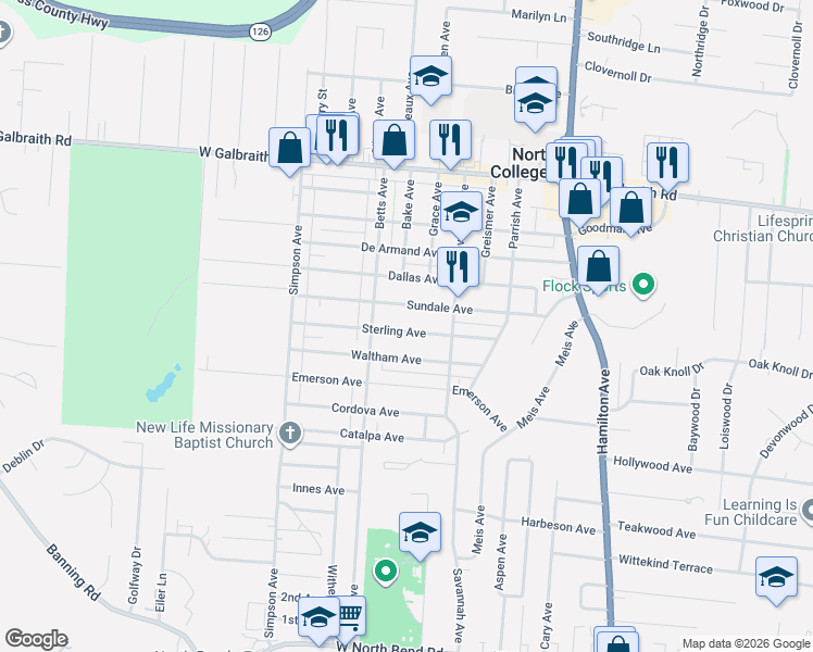 map of restaurants, bars, coffee shops, grocery stores, and more near 1833 Sterling Avenue in Cincinnati