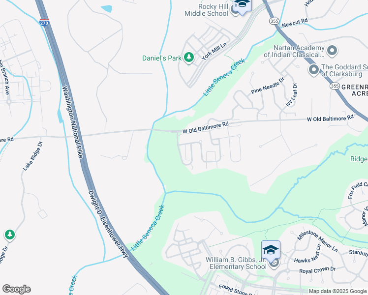 map of restaurants, bars, coffee shops, grocery stores, and more near 21829 Seneca Ayr Drive in Boyds