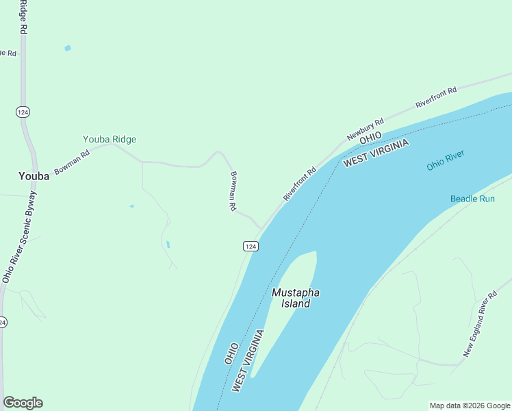 map of restaurants, bars, coffee shops, grocery stores, and more near 1834 Riverfront Road in Coolville