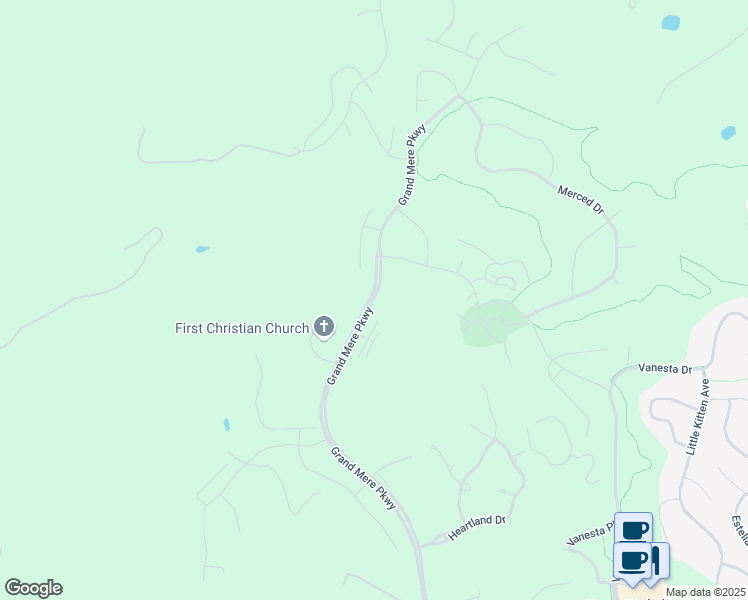 map of restaurants, bars, coffee shops, grocery stores, and more near Grand Mere Parkway in Manhattan