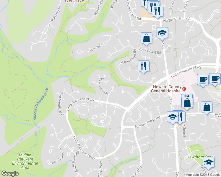 map of restaurants, bars, coffee shops, grocery stores, and more near 12123 Gray Star Way in Columbia