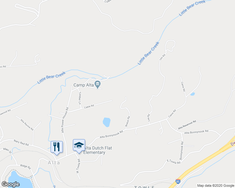 map of restaurants, bars, coffee shops, grocery stores, and more near 527 Brehm Road in Alta