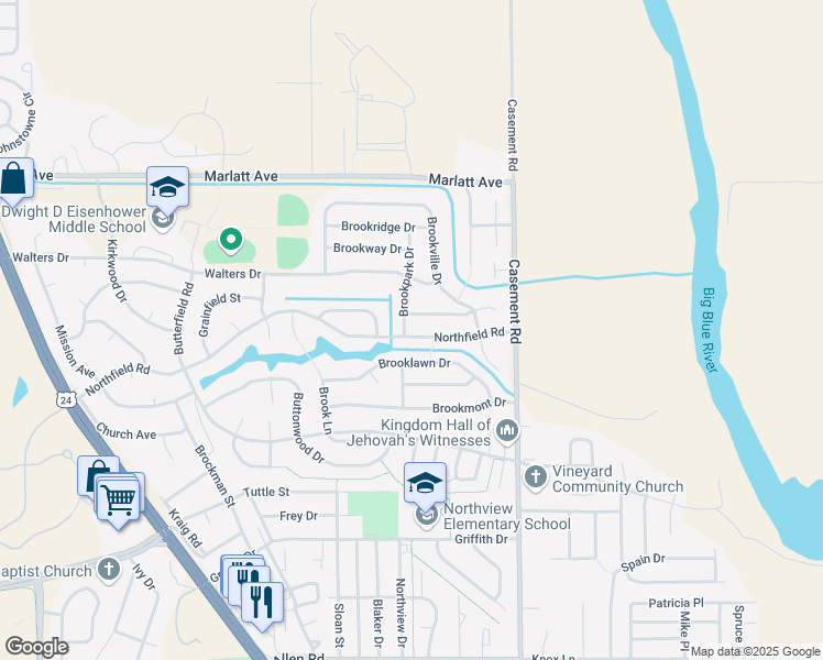 map of restaurants, bars, coffee shops, grocery stores, and more near 312 Northfield Road in Manhattan