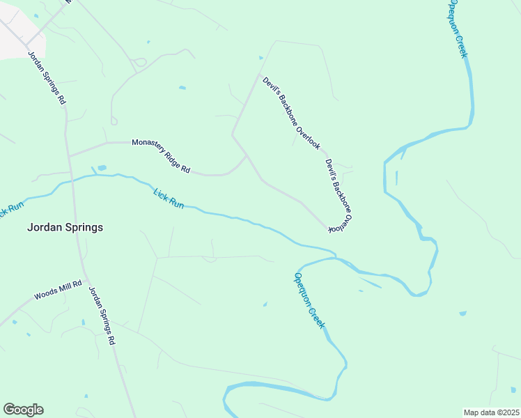 map of restaurants, bars, coffee shops, grocery stores, and more near 154 Devil's Backbone Overlook in Stephenson