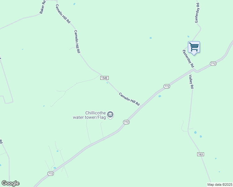 map of restaurants, bars, coffee shops, grocery stores, and more near 205 Camelin Hill Road in Chillicothe