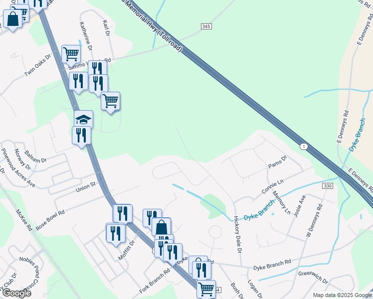 map of restaurants, bars, coffee shops, grocery stores, and more near Portsmouth Drive in Kent County