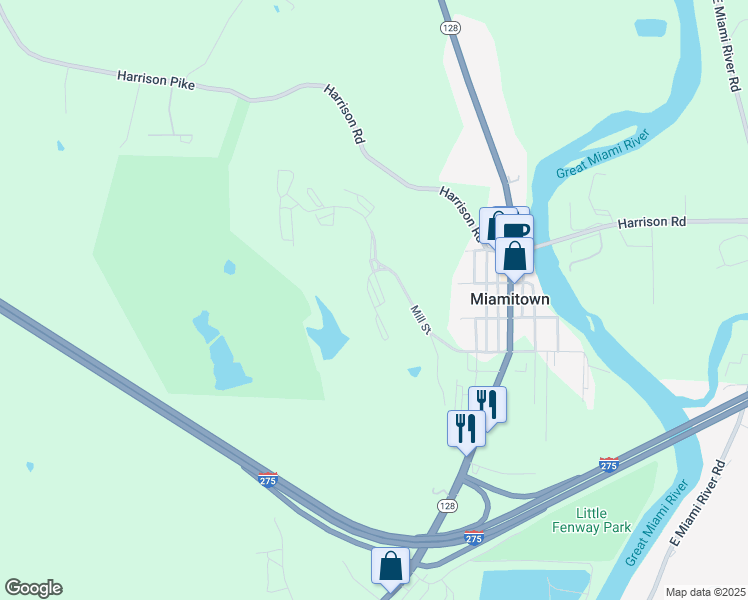 map of restaurants, bars, coffee shops, grocery stores, and more near 8175 Harrison Pike in Cleves