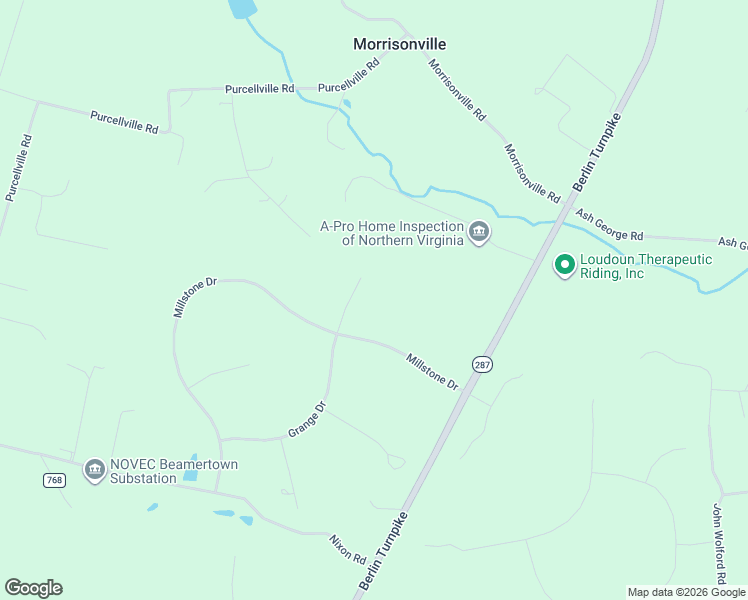 map of restaurants, bars, coffee shops, grocery stores, and more near 14520 Flax Ct in Purcellville