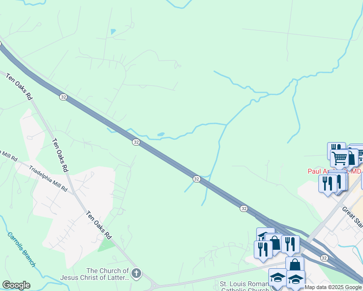 map of restaurants, bars, coffee shops, grocery stores, and more near in Clarksville