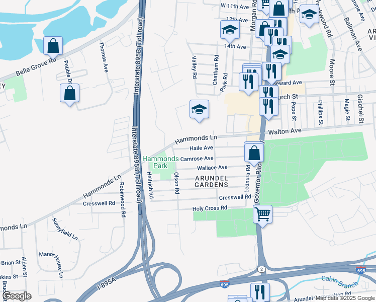 map of restaurants, bars, coffee shops, grocery stores, and more near 311 Haile Avenue in Brooklyn Park