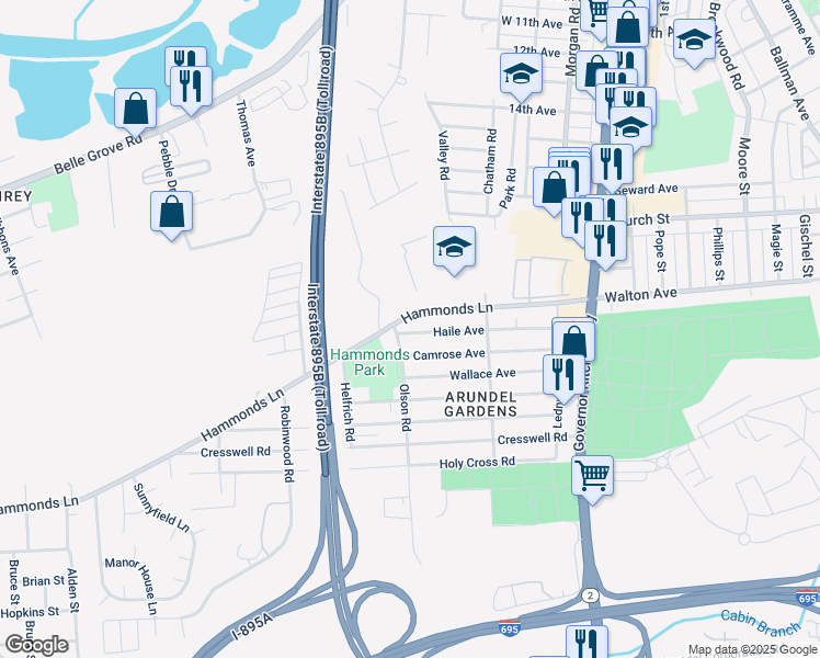 map of restaurants, bars, coffee shops, grocery stores, and more near 320 Haile Avenue in Brooklyn Park