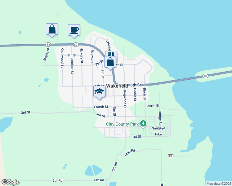 map of restaurants, bars, coffee shops, grocery stores, and more near 301-311 Fifth in Wakefield