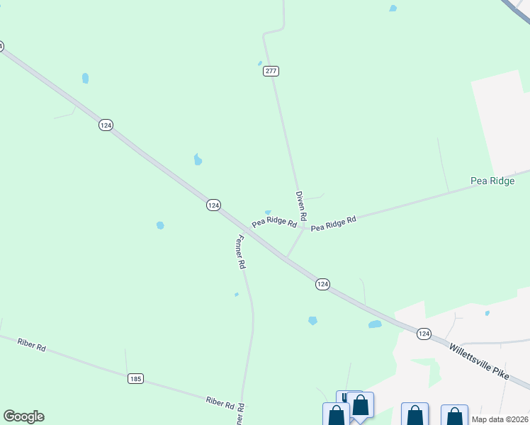 map of restaurants, bars, coffee shops, grocery stores, and more near 6805 Pea Ridge Road in Hillsboro